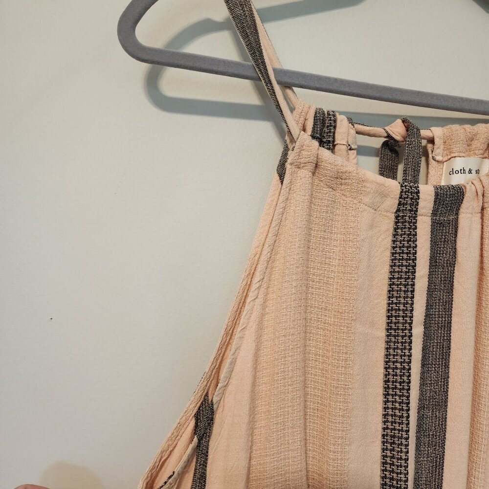New Anthropologie Cloth & Stone sz S Halter Maxi Dress Linen blend - Picture 3 of 12